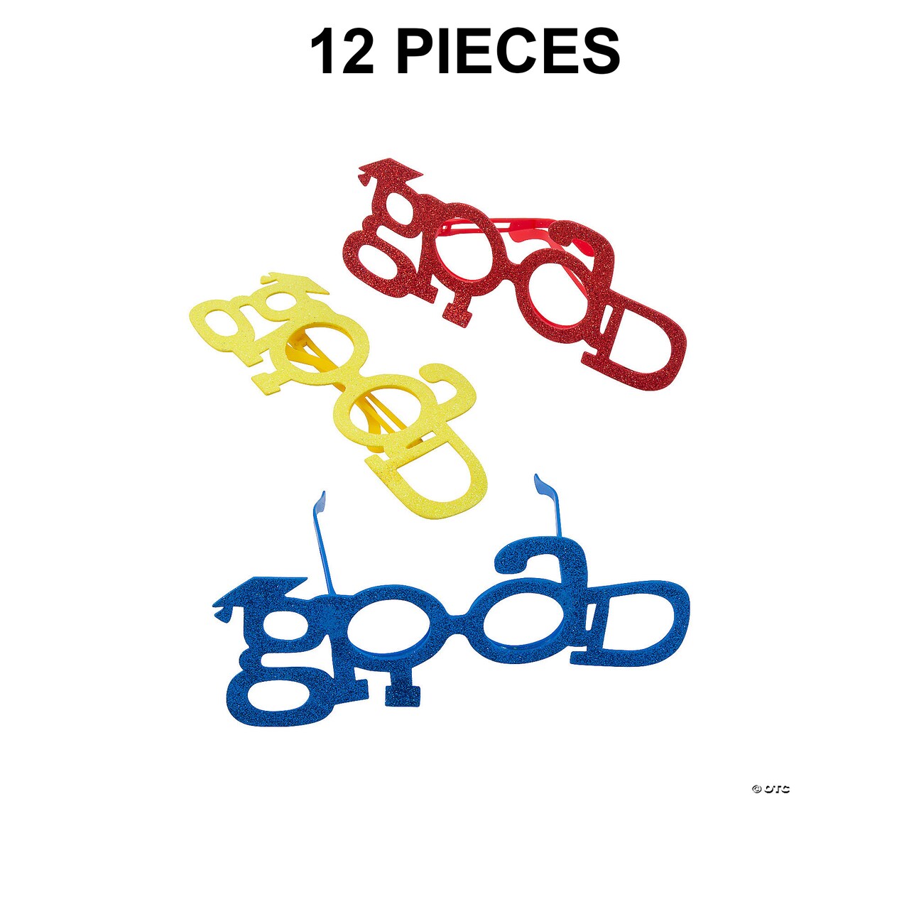 9 1/4" x 4 1/2" Kids Silly Graduation Plastic Glitter Glasses 12 Pieces